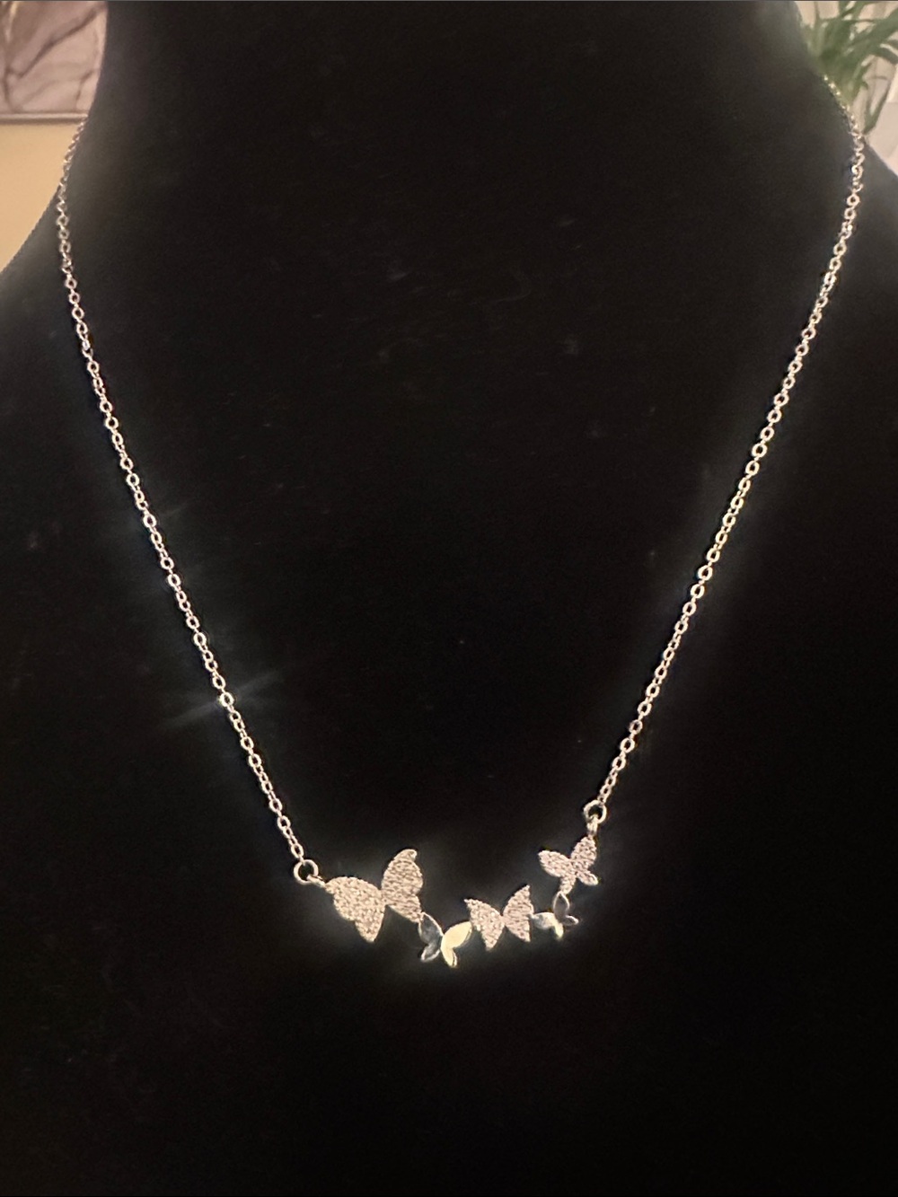 LSJ Pave Butterfly Accent 16-18inNecklace